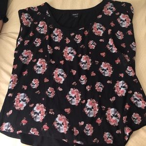 Skull and floral blouse